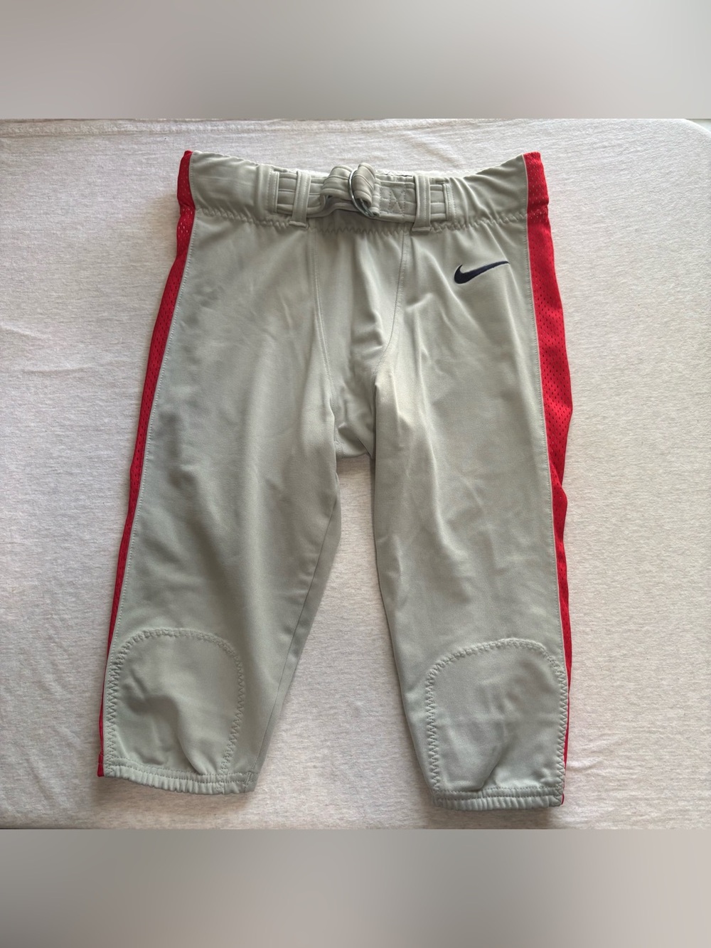Nike Vapor Pro Youth Football Pants Gray Red Navy Padded Size L